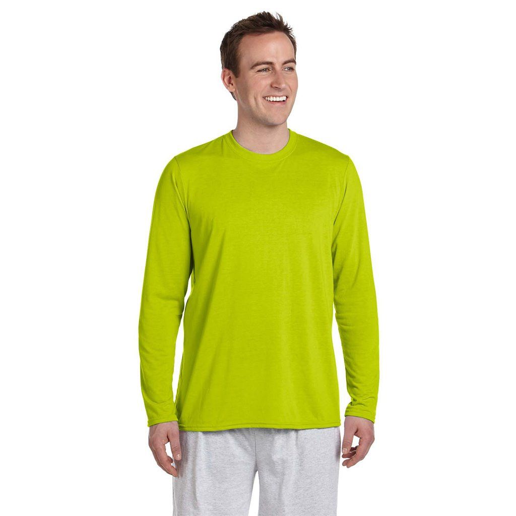 Gildan G424 Safety Green Long Sleeve T-Shirt