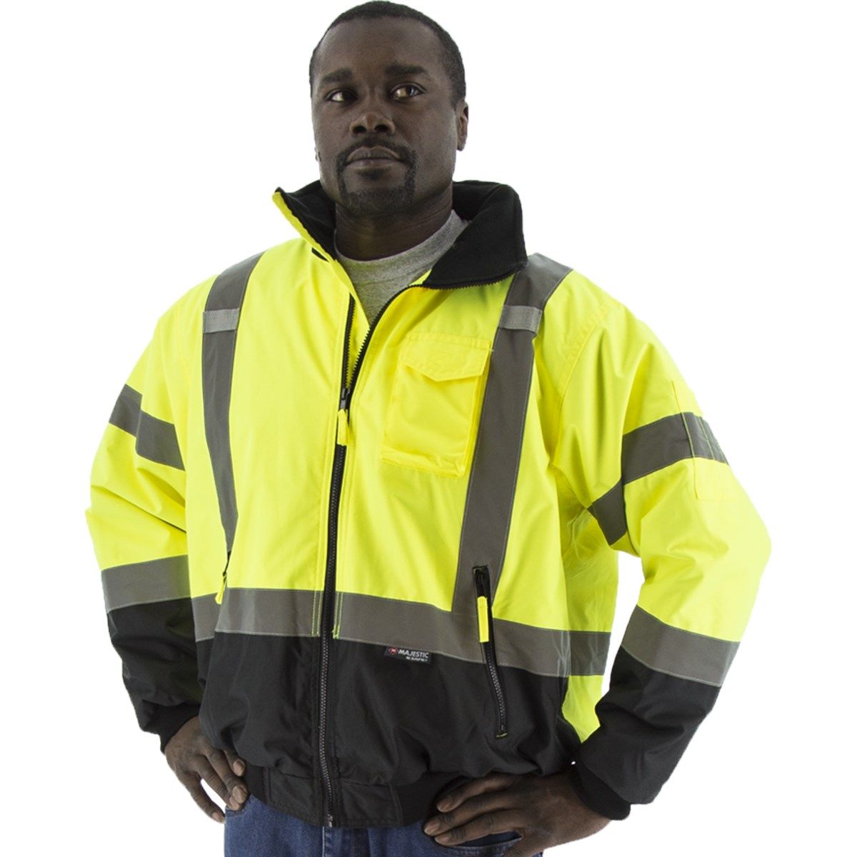 Majestic 75-1311 High Visibility Waterproof Jacket with Removable Fleece Liner