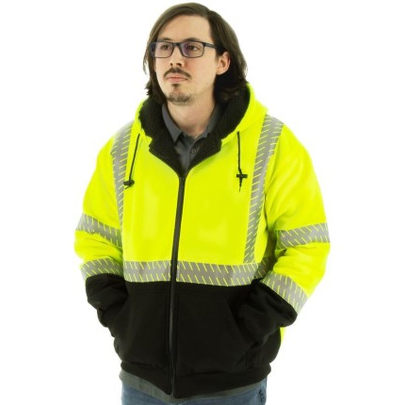 Majestic  75-5337  High-Pile Fleece Jacket, Yellow, ANSI 3, R