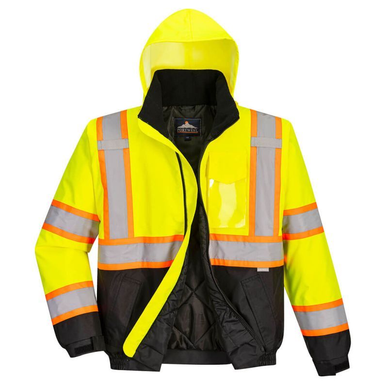 Portwest US368 Hi Vis 4-in-1 Bomber Jacket – Versatile, Waterproof & ANSI Class 3