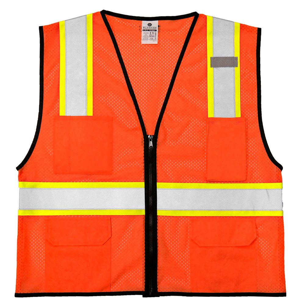 Kishigo 1518 Class 2 Hi Vis Orange Safety Vest – Lightweight & Breathable Visibility Gear