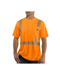 Carhartt 100495BOG Class 2 Hi-Vis Bright Orange T-Shirt with reflective tape, front view