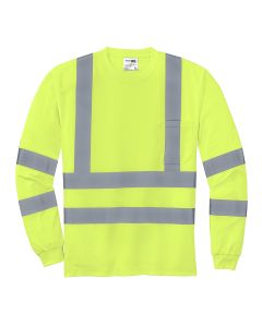CornerStone CS409 Class 3 Hi Vis Long Sleeve Safety T-Shirt