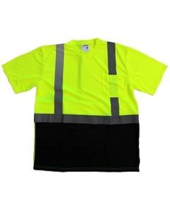 Valcrest 28-4260BK Class 2 Safety T-Shirt with Black Bottom Front