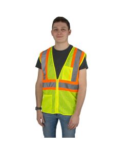 Valcrest 28245 Class 2 Hi Vis Lime Mesh Safety Vest
