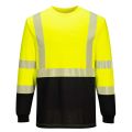 Portwest FR709 Flame Resistant Hi-Vis 2-Tone Long Sleeve T-Shirt – Yellow/Black