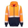 Portwest UB320 Hi-Vis Contrast Segmented Tape Zipped Hoodie – Yellow/Black or Orange/Black