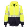 Portwest UB320 Hi-Vis Contrast Segmented Tape Zipped Hoodie – Yellow/Black or Orange/Black